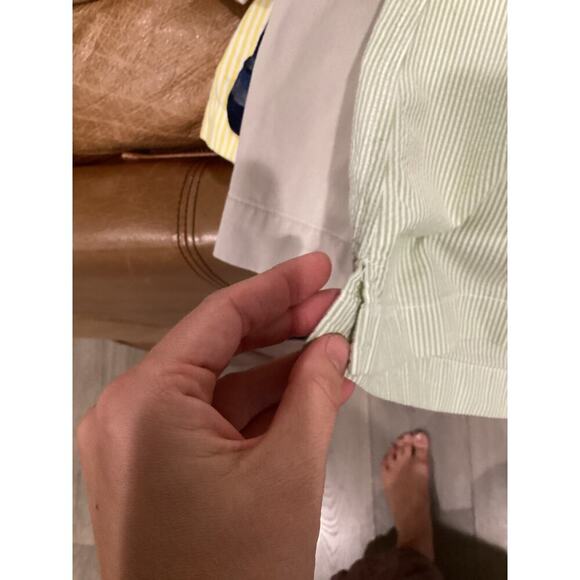 Talbots Womens Skirt Size 10 Green Seersucker Classic Preppy Cotton Summer - Picture 6 of 8